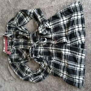 KLING plaid tie waist shirt dress